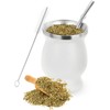 Mate Tea Cup Set with Straw and Cleaning Brush, for