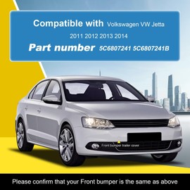 Goholy Car Front Bumper Tow Hook Cover Compatible with Volkswagen VW Jetta 2011 2012 2013 2014 Trailer Cover Cap 5C6807241 5C6807241B Towing Eye Cap Persian Gray