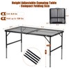 UNIFER Folding Grill Table: 4x2 Ft Portable Camping Table, Lightweight