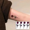 Nirbffo Temporary Tattoo Rose Red Flower for Women Body Arm