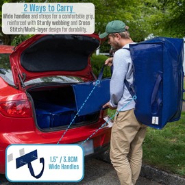 VENO 8 Pack Moving Bags w/Backpack Straps, Heavy Duty, Moving Boxes Alternative, Packing Supplies, Large Storage Totes for Dorm Room Essentials with Zipper for Clothes (Blue, 8 Pack)