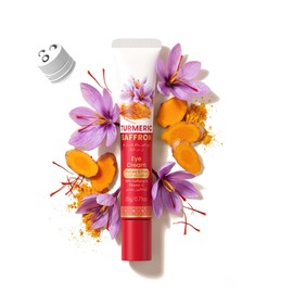 Turmeric Saffron Under Eye Cream, for Dark Circles & Puffiness, Firming, Even Skin Tone, Hydrating, Moisturizing, Smooths Fine Lines Under Eye Serum with 360 Massage, Booster Refresh Tired Eye
