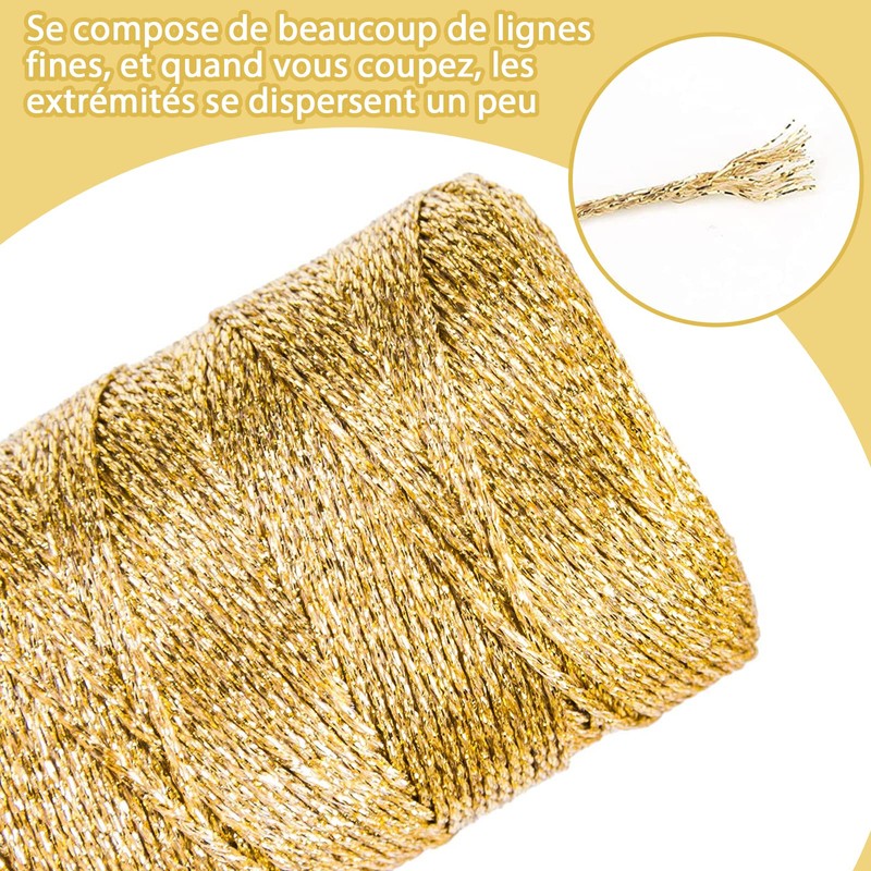 Gold Wire Christmas 100m Gold Metallic Cord Gold Waxed 1.5mm