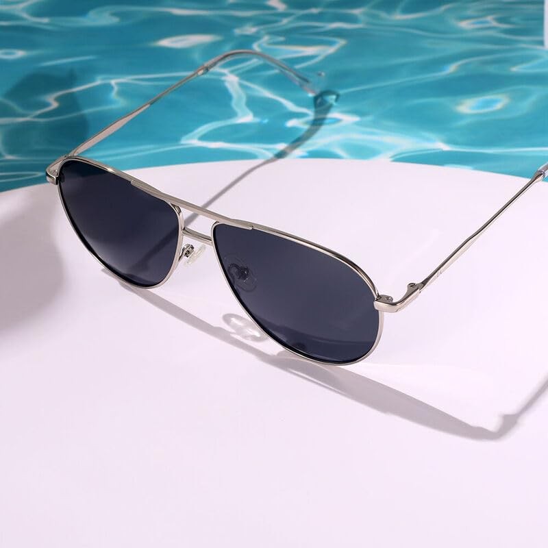 AOOLIA Retro Square Polarized Aviator Sunglasses for Men Women Classic