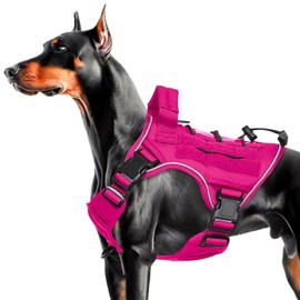 Arnés táctico resistente para perros grandes, chaleco reflectante ajustable sin tirones con sistema Molle, control de grado militar K9 para entrenamiento de servicio, al aire última intervensión y más