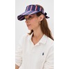 Lele Sadoughi Women's Striped Cotton Bow Tie Visor, Patriotic Stripe,