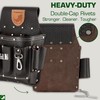 STRONGLAD Heavy-Duty Electricians Tool Belt – 13-Pocket Top-Grain Leather Pouch,