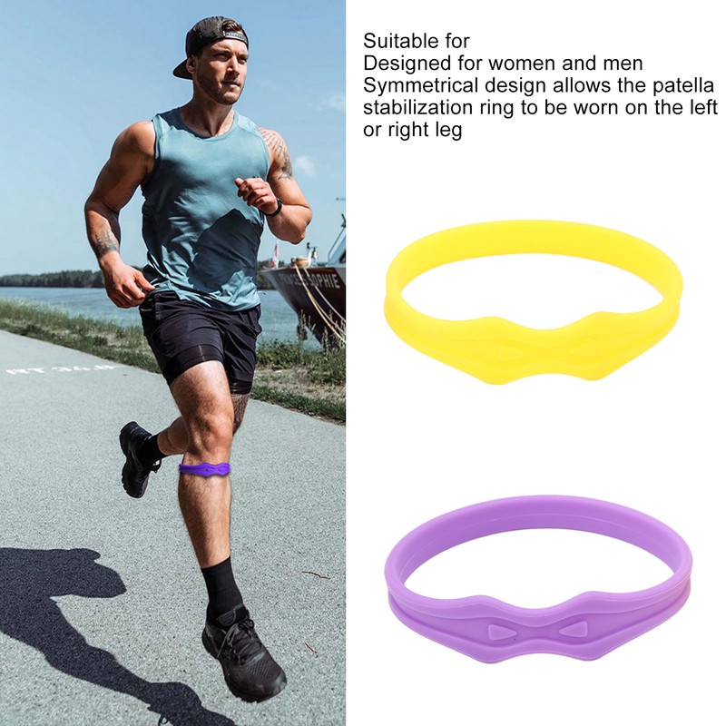 2pcs Patella Knee Strap Silicone Tendon Support Breathable Soft Knee
