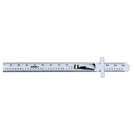 Johnson Level & Tool 7203 Stainless Steel Metric Pocket Clip Rule, 6", Silver, 1 Ruler