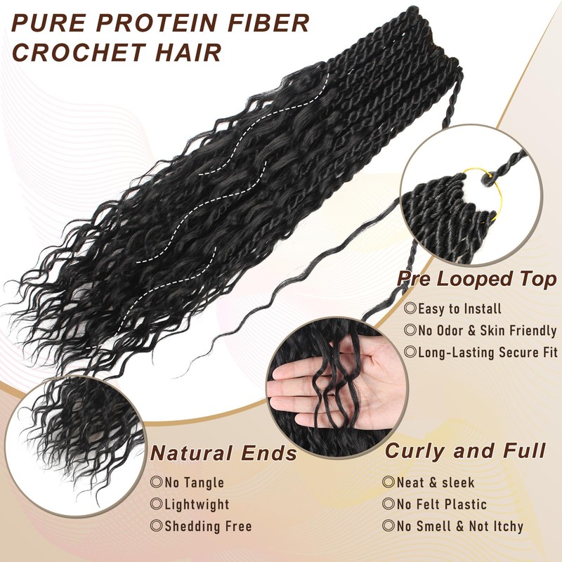 Senegalese Twist Crochet Hair with Curly Ends for Black Women