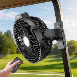 24000mAH Magnetic Golf Cart Fan with Heavy-Duty Strap, 8-inch Battery Operated Fan with Triple-Magnet, Bright Lighting, Compatible with EZGO Club Car Yamaha, Golf Cart Accessories, Golf Gift 2026