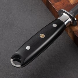 Elephas Plus 12 Inch Black Honing Rod, Sharpening Steel for Kitchen Knives – 12" Honing Steel – Craftsman Selection Series Handle Design Knife Sharpener