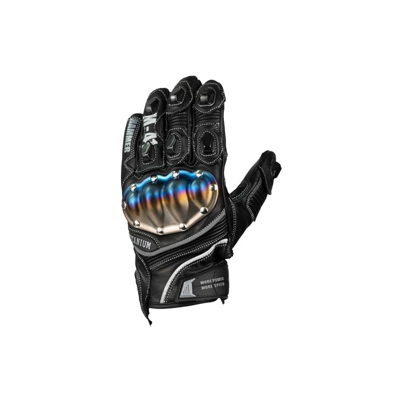 Yellow Cone BK/SV L YG-192 Titanium Leather Gloves