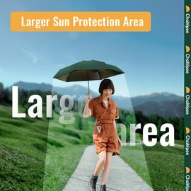 Chakipee Mini Umbrella Sun Protection Compact Design Perfect for Travel Pocket Lightweight Portable UV Umbrellas, Small & Light for Sun and Rain, Man and Women Green