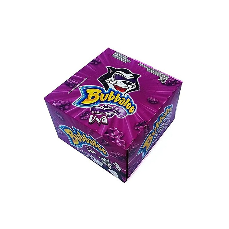 Bubbaloo Chewing Gum Grape Flavor Sabor Uva 300g (60 cts)