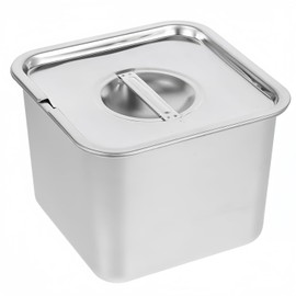 Wzenclave Ice Cream Box Ice Cream Freezer Containers Food Storage Container with Lid Silver Stainless Steel