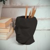 balvi The Head Pen Container Black Geometric Stylized Head Shape