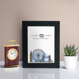 Tailored Frames Seattle Black 10" x 8" Frame for 8" x 6" picture | Single Picture Frames | Table Top & Wall Hanging Type | Photo Frame With White Mount