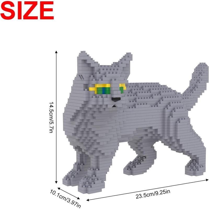 Larcele 1131 Pieces Micro Building Blocks Toy Kit, Mini Cat