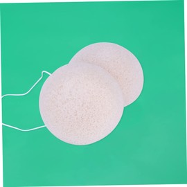 Healeved 6pcs Large Bamboo Charcoal Facial Sponges for Gentle Cleansing Exfoliating Puff for Skin Care Random Color Konjac Puff for Makeup Removal and Daily Use