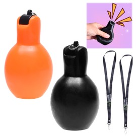Eco-Fused 2x Hand Squeeze Whistles - Includes 2x Lanyards - Indoor, Outdoor, Home, School - Sports, Camping, Walking, Trekking, Survival Kit- Referees, Coaches, Teachers