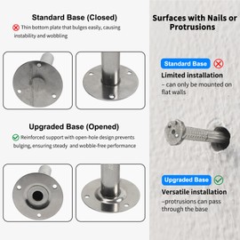 Kodilin 4PCS Upgraded Wall Mount Ceiling Mount Pipe Supports, 304 Stainless Steel Wall Mount Pipe Clamp Suitable for OD Pipe 3/4"(25-28mm), Pipe Support Bracket Adjustable Clamp and Height 50+50mm