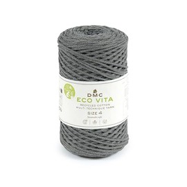 DMC Eco Vita 4, Dark Grey Crochet Knitting Macrame Yarn, 250g
