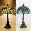 ZJART Tiffany Table Lamp Stained Glass Lamp 12X12X19 Inch Antique