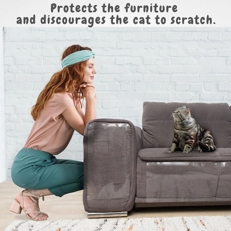 FixZilla Anti Cat Scratch Furniture Protector, 10 Pack, Cat Couch