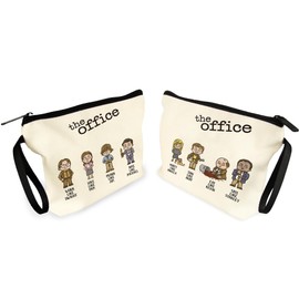 The Office Merchandise Makeup Bag with Zipper and Handle, The Office Merch Canvas Cosmetic Bag, Funny The Office Gifts Bags for Sister, Women and The Office TV Show Fans, The Office Anime