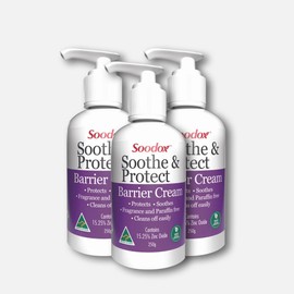 Soodox Soothe & Protect Barrier Cream VALUE PACK 3 x 250g - Convenient Pump Bottle, 100% Natural, Australian Made