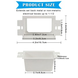 SLK-1 (1-Gang) Electrical Outlet Box Extenders with 12Pcs Screws, Electrical Power Single Gang Box Extender Power Switch Receptacle Extender Accessories(6 Pack, White)