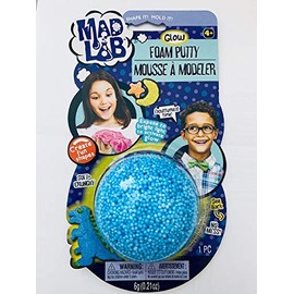 Mad Lab Glow Foam Putty - 3 Colors (Pink, Blue and Yellow), Each 6g (0.21 oz)