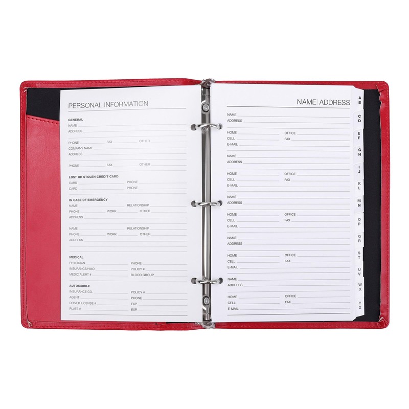 Office Depot Vinyl Ringbound Telephone/Address Book, 6 5/16in. x 9,