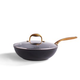 frök All-In-One Non-Stick Fry Pan Meets Wok with Lid, 11-Inch, Black & Gold
