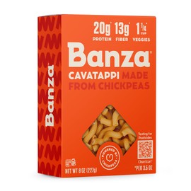 Banza Cavatappi Pasta from Chickpeas - Gluten Free, High Protein, and Lower Carb Protein Cavatappi Chickpea Pasta - 8oz