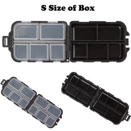 OKVGO 3pcs Fishing Tackle Box of Fishing Accessories Storage Organizer Box for Sea and Carp Coarse Fishing Lures Hooks Swivels Baits Beads Tube Sleeves Clips Size S Black