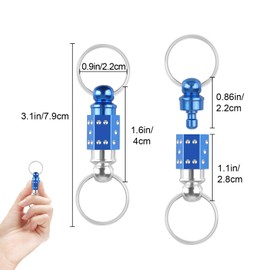 EEEKit Quick Release Keychain Detachable, Pull Apart Key Ring Key Chain, Spring Split Snap Separate Keychain, 5PCS