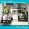Ceetug 2 Tier Under Sink Organizers Storage Slide Out Kitchen
