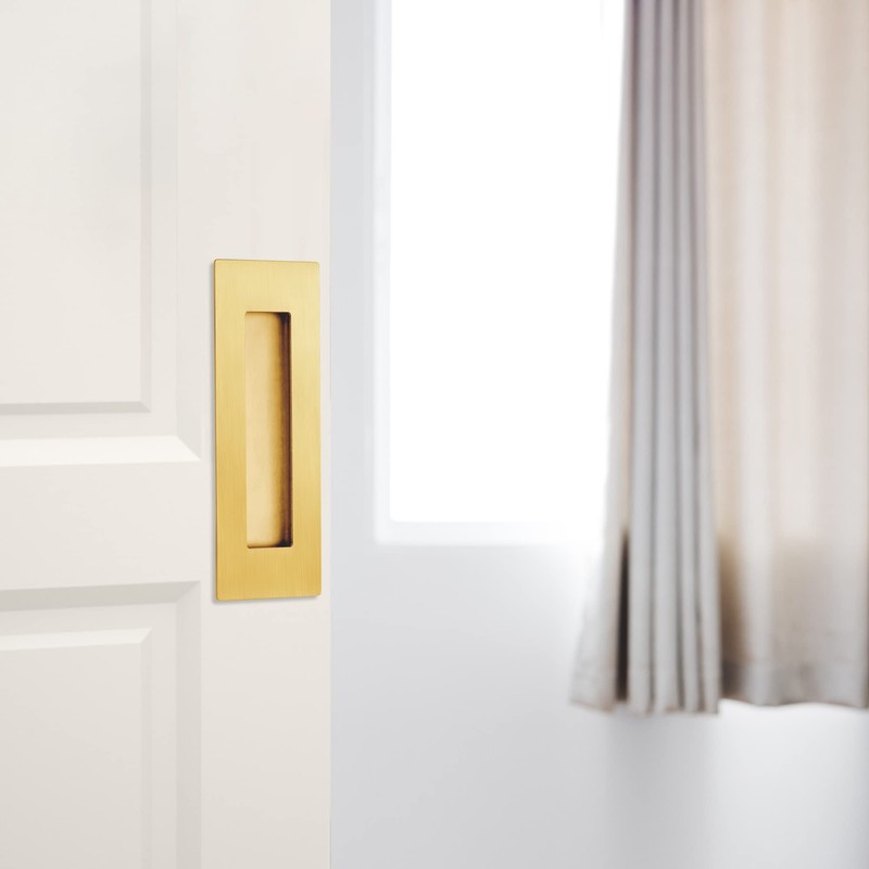 Malimali 4 Pack Stainless Steel Recessed Sliding Handles, 150mm Flush