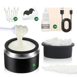 Kit de cera nasal para hombre y nariz con cuentas de cera de 3.53 oz, 20 varillas, mini calentador de cera, mini kit de cera, calor rápido, temperatur