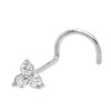 3-Stone 0.030ctw Moissanite Nose Stud - 22G Solid 14Kt Gold