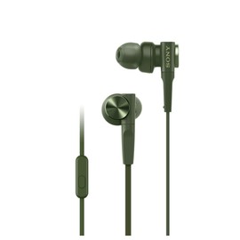Sony Earphones Heavy Bass Model MDR-XB55AP: Canal Type with Remote and Microphone, Green MDR-XB55AP G