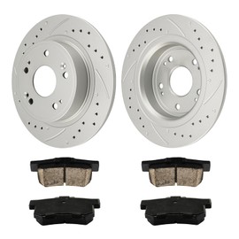 Torchbeam 11.1 inch (282mm) Brake kit|Brake Pads and Rotors Kit Compatible with 2015 Honda Civic EX/EX-L/Si, 2016-2018 ILX,Disc Brake Rotors + Ceramic Pads Kit,6pcs,31479+D537