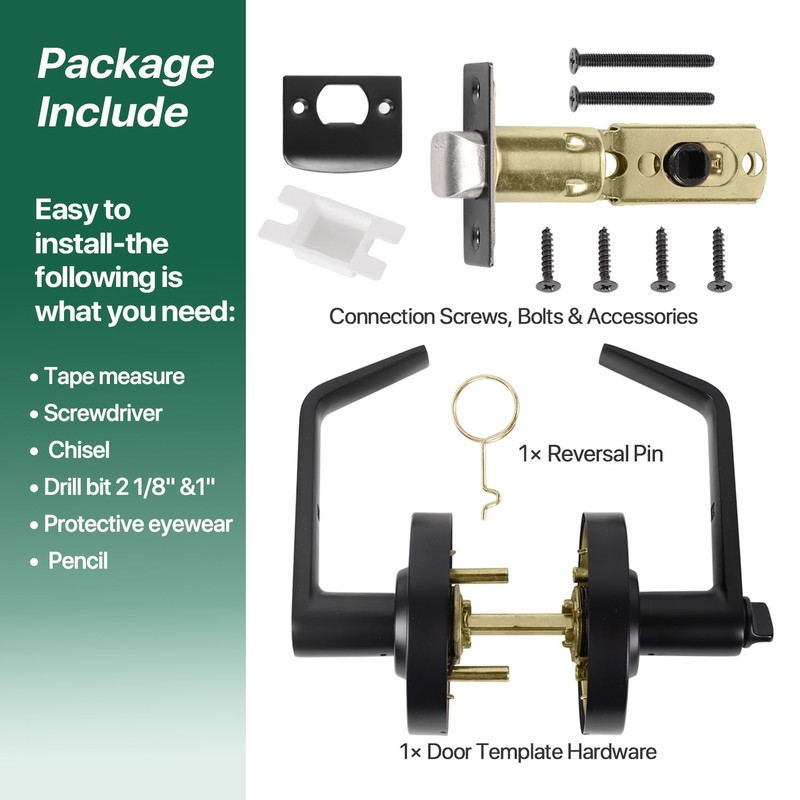 Commercial Privacy Indicator Door Lever Lock - Modern Matte Black