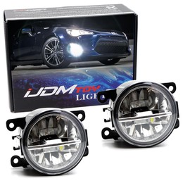 iJDMTOY Xenon White 10W High Power LED Driving Fog Light Kit, Compatible With Acura Honda Ford Nissan Infiniti Subaru Fiat Jeep, etc