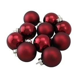 Northlight WY00723 Burgundy Glass Ball Christmas Ornament Set, 1.75"