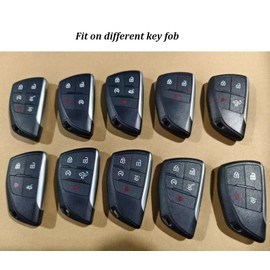 Horande Soft TPU Protector Key Fob Cover Case fit for 2021 2022 2023 2024 2025 GMC Sierra Yukon Chevy Silverado Suburban Tahoe Keyless Entry Key Fob (Blue)