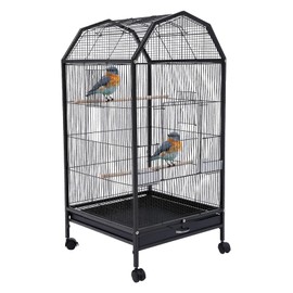 COFECO Parakeet Bird, Bird Cage with Stand Metal Pet Bird Flight Cages Large Finch Bird Cage for Budgies, Parakeets, Finches, Canaries, Lovebirds, Quaker Parrots, Cockatiels, Conures