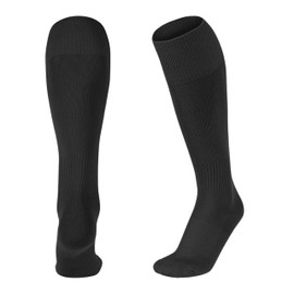 ShopMCR Unisex Football, Rugby, Hockey Sports Knee High Long Socks, Kids, Adults, juniors Knee High Football Socks Outdoor game Soccer Socks (3-6, Black)
